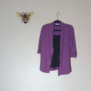 Notations Women's Lavender Open-Front Blazer
